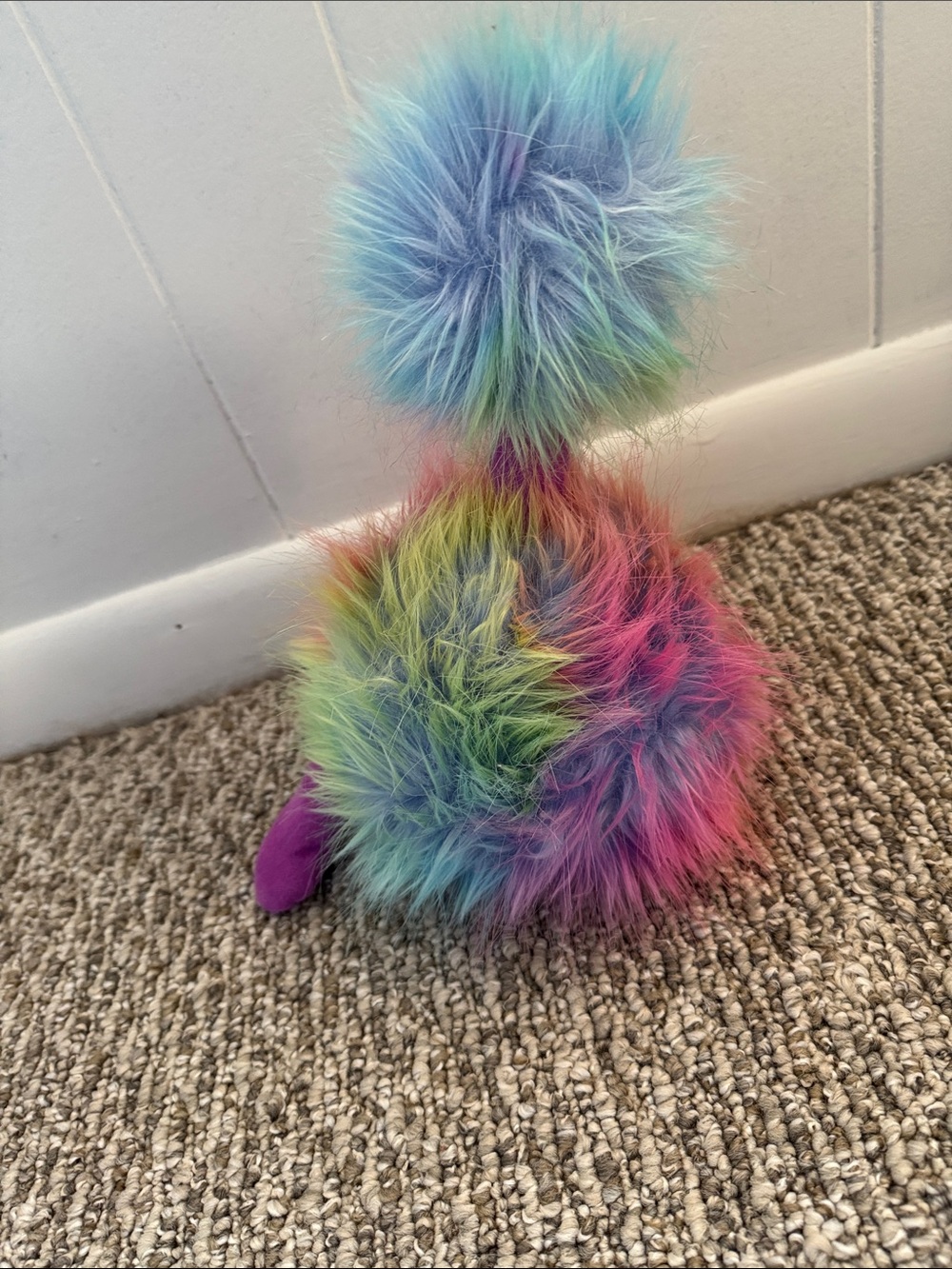 Jellycat Pastel Rainbow Fuzzy Plush Bird - Blue, Green, Purple, Pink - Picture 3 of 3